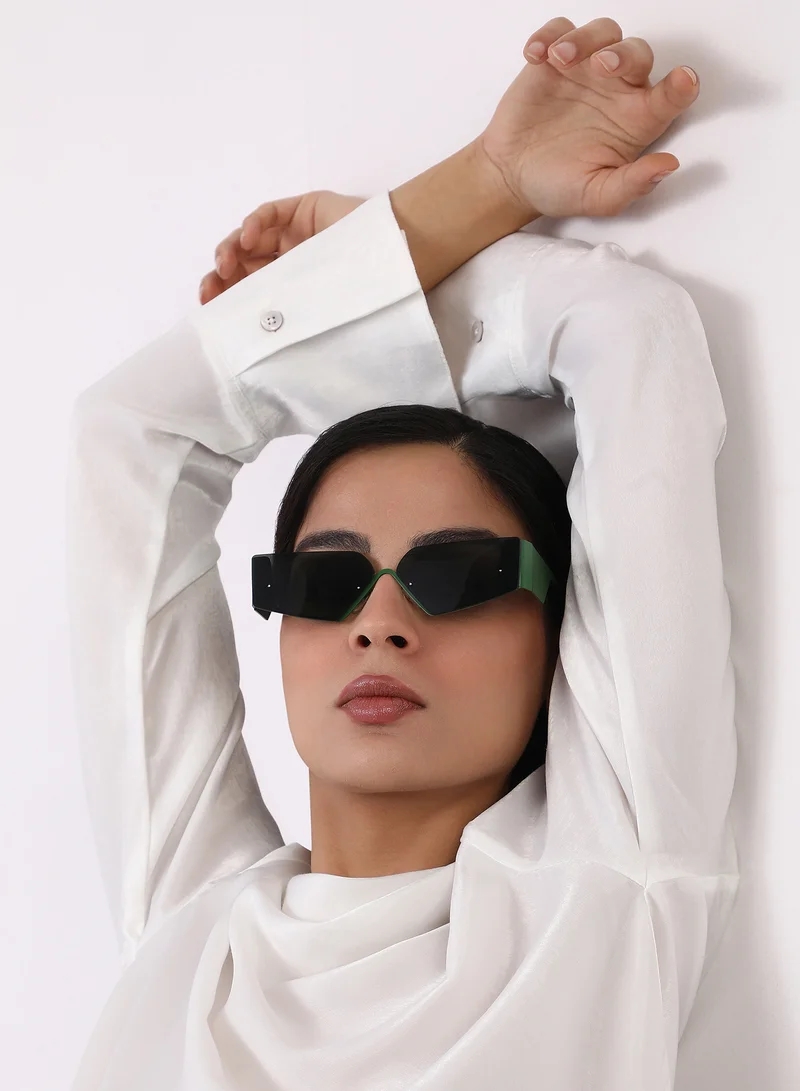 Haute Sauce Women's The Electra Shield Sunglass - Jungle Green