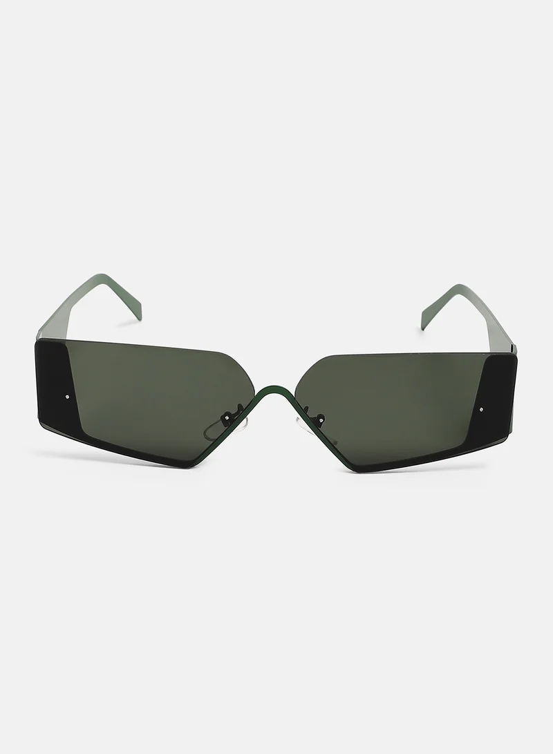 Haute Sauce Women's The Electra Shield Sunglass - Jungle Green