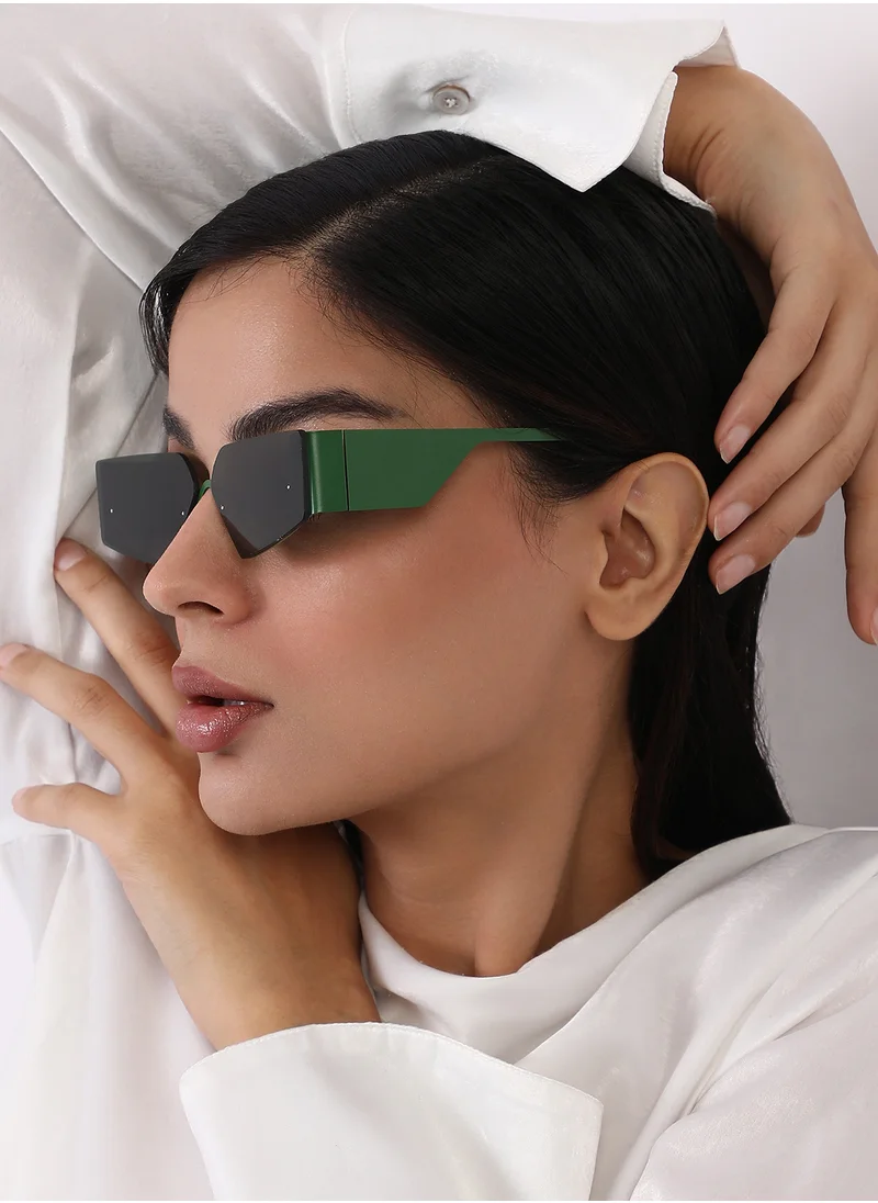 Haute Sauce Women's The Electra Shield Sunglass - Jungle Green