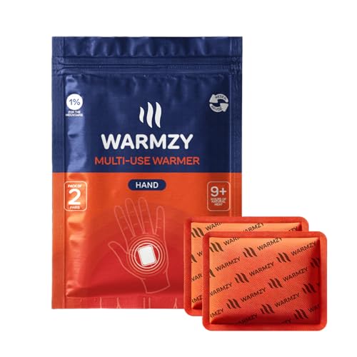 Warmzy Reusable Hand Warmer Heat Pouch (2 Pair) | Self Heating Warmer Natural Patches for 9+ Hours Warmth | Pocket Heater Body Warmers for Camping, Winter Travel & Trekking Essential for Men, Women - Image 1