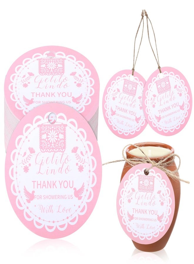مايتيز مجموعة بطاقات هدايا "سيليتو ليندو" من مايتيز، 60 قطعة، باللون الوردي، مثالية لحفلات استقبال المولود الجديد، مع خيط، وبطاقات شكر، وحفلات ذات طابع مكسيكي، وهدايا تذكارية لحفلات استقبال المولود الجديد وأعياد الميلاد. - Image 1