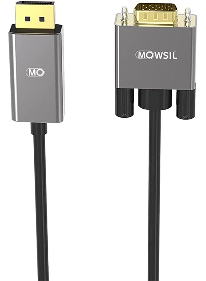 MOWSIL DisplayPort to VGA Cable, 2 Meter Length, Grey - Image 1