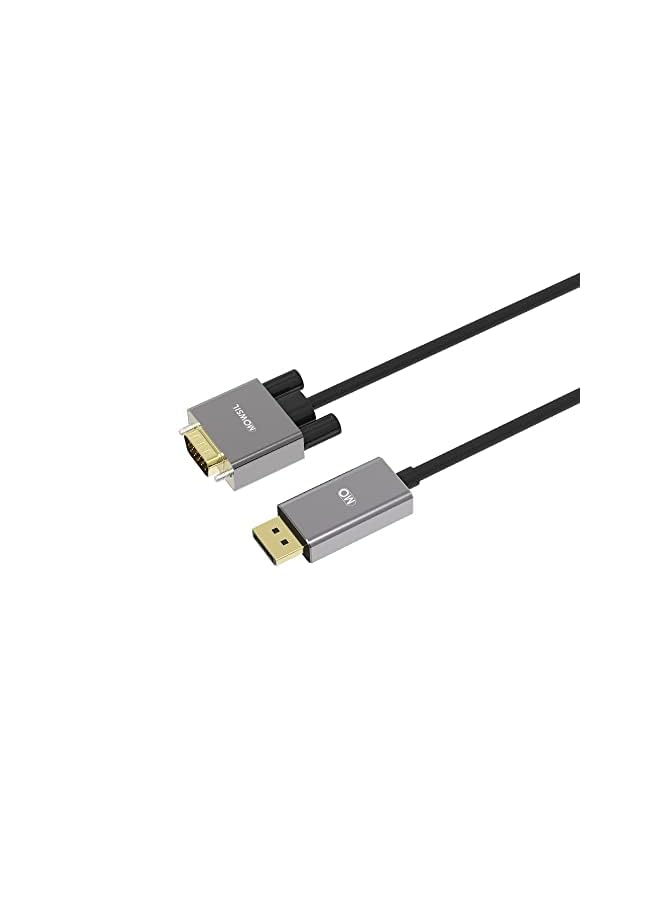 MOWSIL DisplayPort to VGA Cable, 2 Meter Length, Grey - Image 2