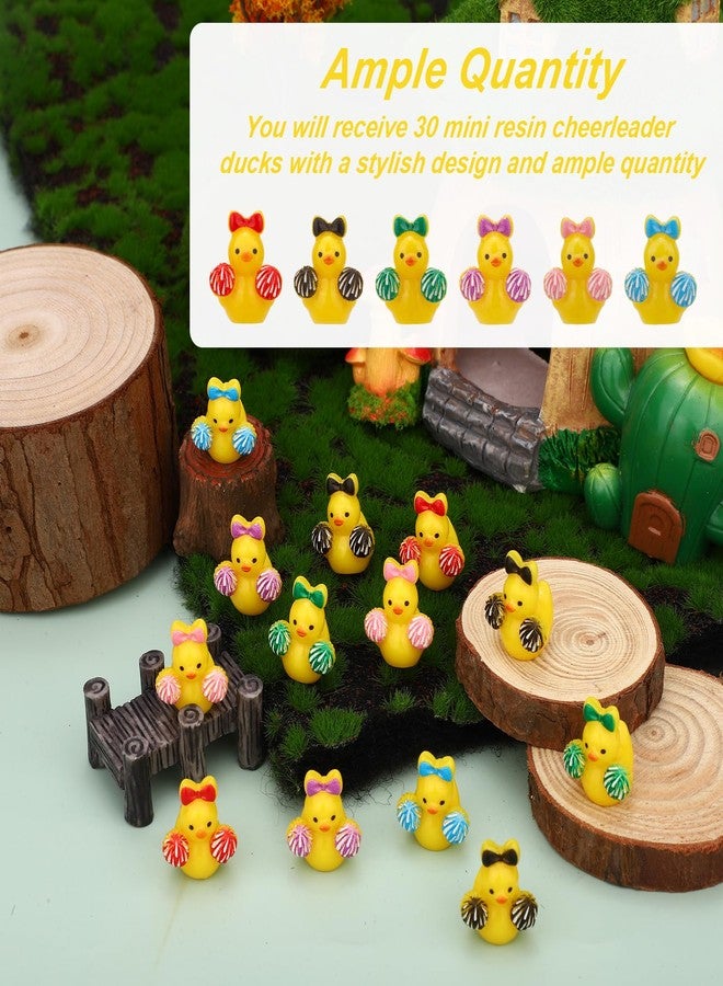Sinbana 30pcs Mini Resin Cheerleader Ducks, Miniature Cheerleader Ducks with Bows Small Tiny Figurine Inspirational Cheer Team Gifts Goodie Bag Stuffers Party Favors Decor - Image 3