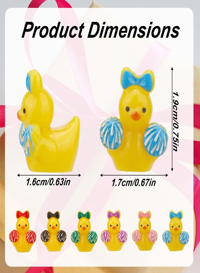 Sinbana 30pcs Mini Resin Cheerleader Ducks, Miniature Cheerleader Ducks with Bows Small Tiny Figurine Inspirational Cheer Team Gifts Goodie Bag Stuffers Party Favors Decor - Image 2