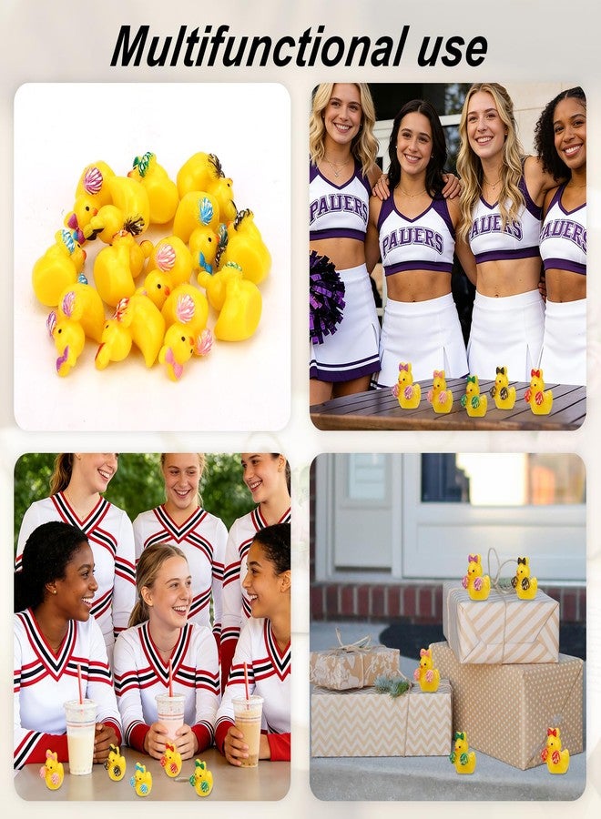 Sinbana 30pcs Mini Resin Cheerleader Ducks, Miniature Cheerleader Ducks with Bows Small Tiny Figurine Inspirational Cheer Team Gifts Goodie Bag Stuffers Party Favors Decor - Image 5