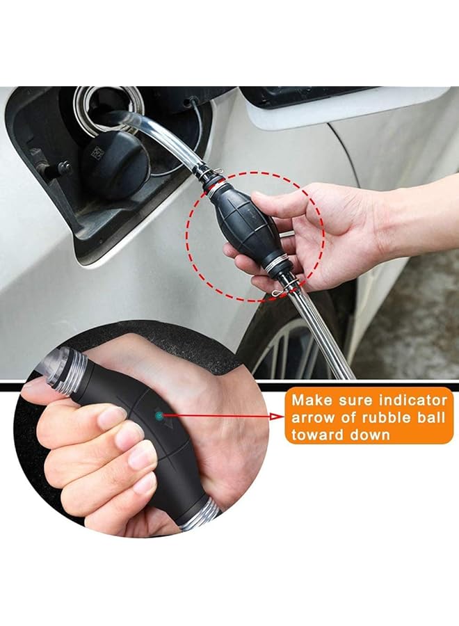 SHOWAY Gasoline Siphon Hose Pump, Siphon Pump Gas Transfer Oil Water Fuel Gas Siphon Hand Pump Siphon Pump, Siphon Pumps Siphon Hose For Gasoline, Fluid Fuel Diesel Transfer Pump, Transfer Hoses - Image 2