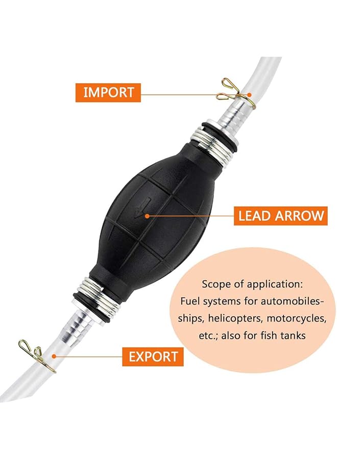 SHOWAY Gasoline Siphon Hose Pump, Siphon Pump Gas Transfer Oil Water Fuel Gas Siphon Hand Pump Siphon Pump, Siphon Pumps Siphon Hose For Gasoline, Fluid Fuel Diesel Transfer Pump, Transfer Hoses - Image 3