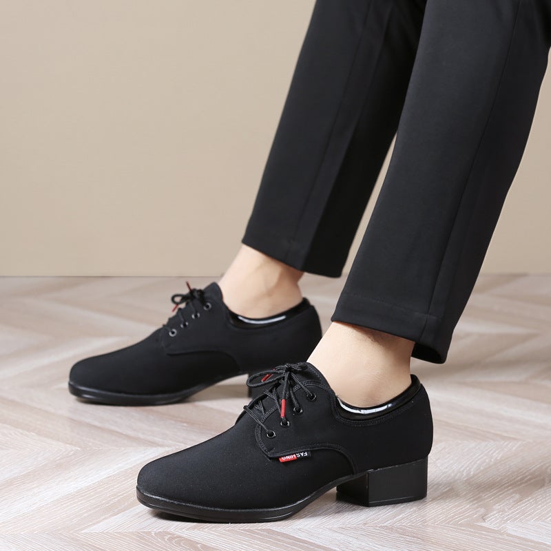 Wupa Men's Modern Dance Shoes Oxford Cloth High Heel Soft Sole - Image 2