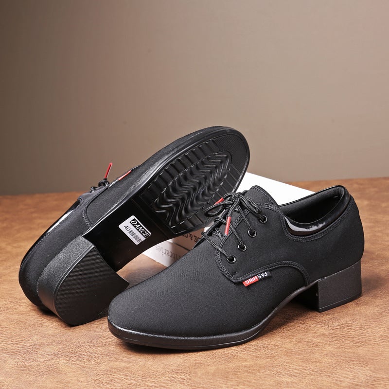 Wupa Men's Modern Dance Shoes Oxford Cloth High Heel Soft Sole - Image 4