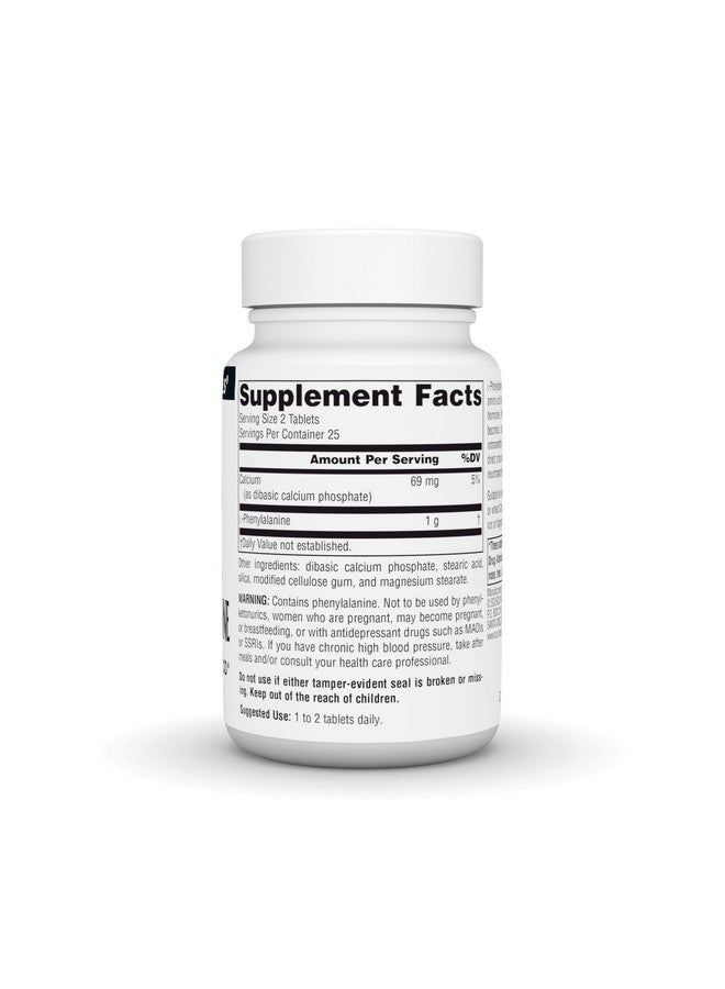Source Naturals سورس ناتشورالز L-فينيل ألانين شكل حر حمض أميني أساسي - 50 قرص - Image 2
