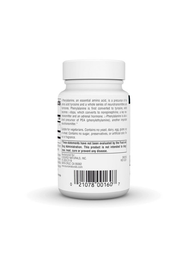 Source Naturals سورس ناتشورالز L-فينيل ألانين شكل حر حمض أميني أساسي - 50 قرص - Image 3