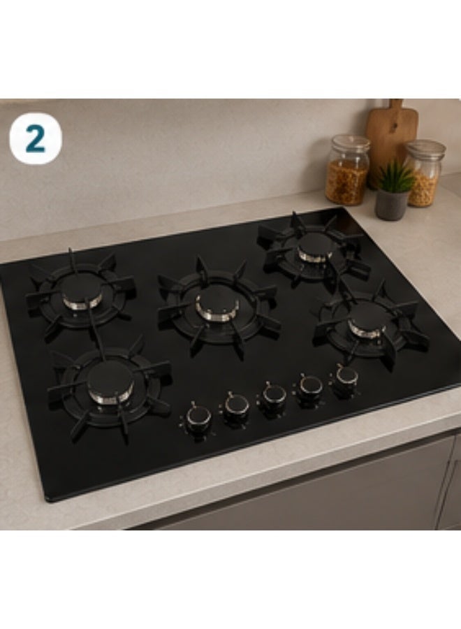 KUMTEL Built-in Kitchen Set 90×60 cm Black – Oven + Glass Hob + Hood - Image 4