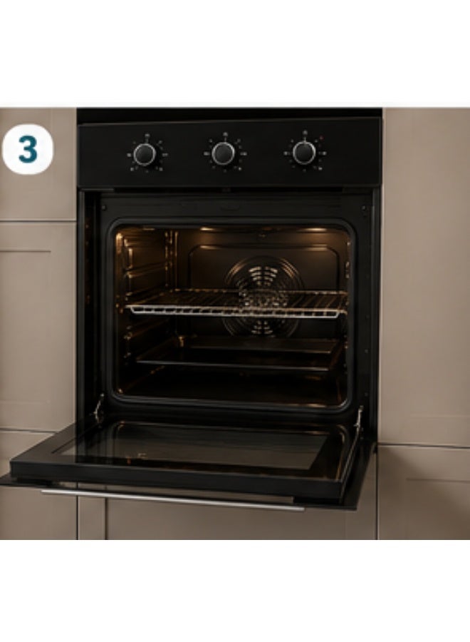 KUMTEL Built-in Kitchen Set 90×60 cm Black – Oven + Glass Hob + Hood - Image 5