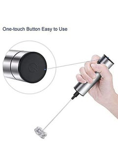 Generic Handheld Electric Foam Maker，Stainless Steel Handheld Electric Milk Foam Beater，Used for Mixing Milk, Coffee, Tea, Latte, Cappuccino, and Hot Chocolate Drinks，Silver  - Image 2