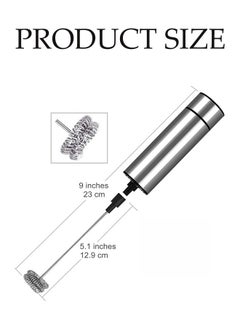 Generic Handheld Electric Foam Maker，Stainless Steel Handheld Electric Milk Foam Beater，Used for Mixing Milk, Coffee, Tea, Latte, Cappuccino, and Hot Chocolate Drinks，Silver  - Image 3