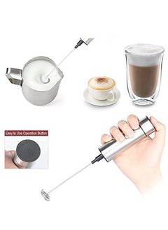 Generic Handheld Electric Foam Maker，Stainless Steel Handheld Electric Milk Foam Beater，Used for Mixing Milk, Coffee, Tea, Latte, Cappuccino, and Hot Chocolate Drinks，Silver  - Image 5