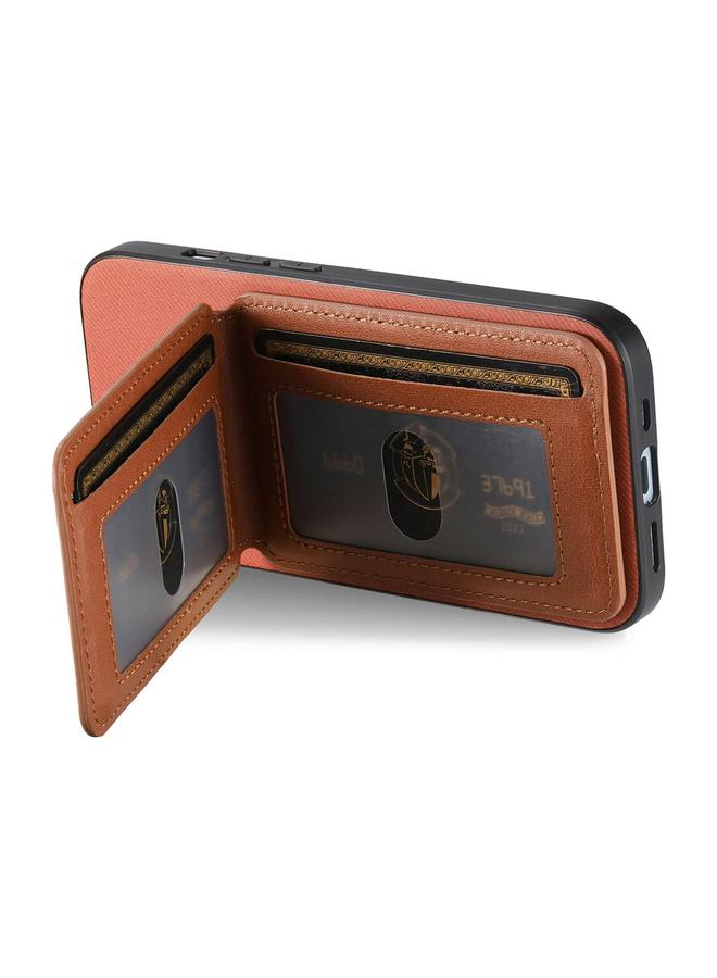 S-TOP Case For iPhone 15 Twill Fabric Leather Vertical Flip RFID Card Bag Phone Case - Image 3