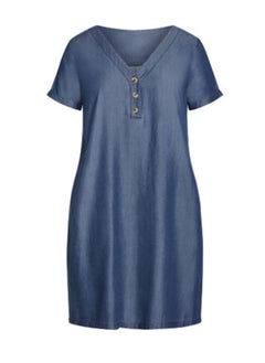 Button Detail V-Neck Dress - pzsku/Z283DC14BD97F0105CB36Z/45/_/1738155016/9eeac187-8d98-4b45-9b5b-51419a7883cd