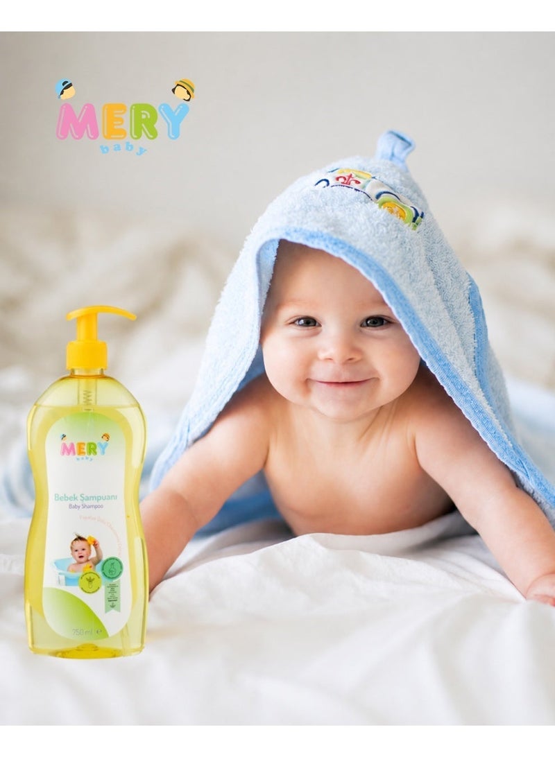 Mery Baby Gentle Baby Shampoo (750ml) – Tear-Free & Eye-Safe Daily Wash – pH 5.5 Formula with Silky Shine Extracts – Deep Hydration for Sensitive Scalp & All Skin Types - Image 2