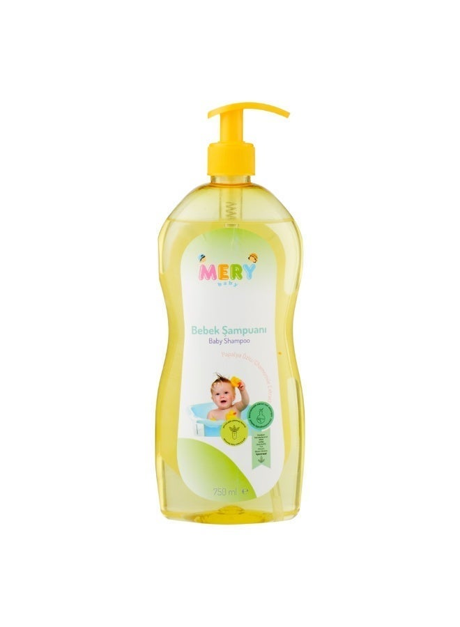 Mery Baby Gentle Baby Shampoo (750ml) – Tear-Free & Eye-Safe Daily Wash – pH 5.5 Formula with Silky Shine Extracts – Deep Hydration for Sensitive Scalp & All Skin Types - Image 1