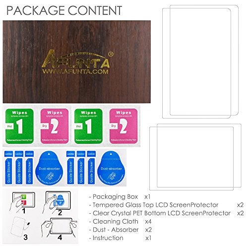 AFUNTA Screen Protector Compatible New 3DS XL, AFUNTA 4 Pcs Tempered Glass for Top Screen and HD Clear Crystal PET Film Compatible Bottom Screen, 3DSXL Film Accessory - Image 3