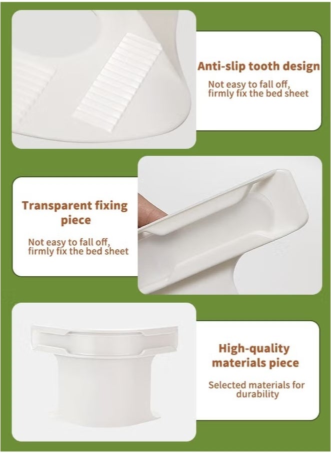 4 Pieces Bed Sheet Holder Set with Lock Strips，Bed Sheet Fastener Clips, equipped with locking strips and anti slip locking clips, suitable for mattresses, and bedding of various sizes