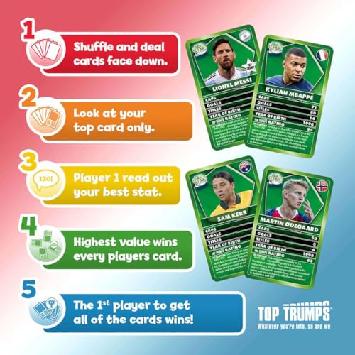 Top Trumps Card Game World Soccer Stars - Family Games for Kids and Adults - Learning Games - Kids Card Games for 2 Players and More - Kid War Games - Card Wars - for 6 Plus Kids - Image 5