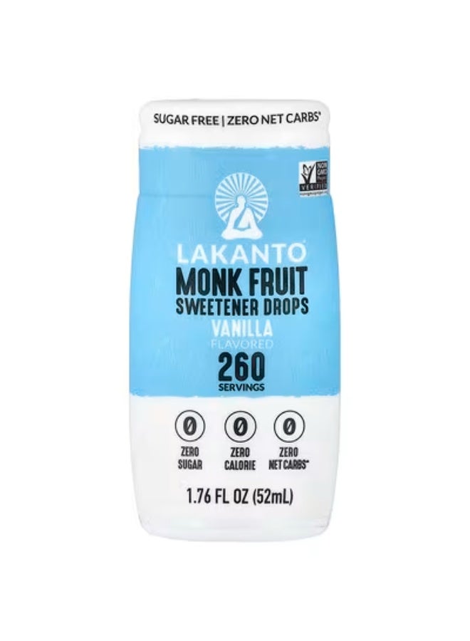 Lakanto, Monkfruit Sweetener Drops, Vanilla, 1.76 fl oz (52 ml) - Image 1