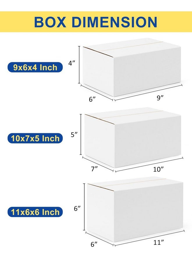 Poever - Assorted-Sizes-Shipping-Boxes-45-Pack: 9X6X4 & 10X7X5 & 11X6X6 Small-Shipping-Boxes-Mailers, White Corrugated-Cardboard-Boxes-For-Packing-Small-Business Mailing - Image 1