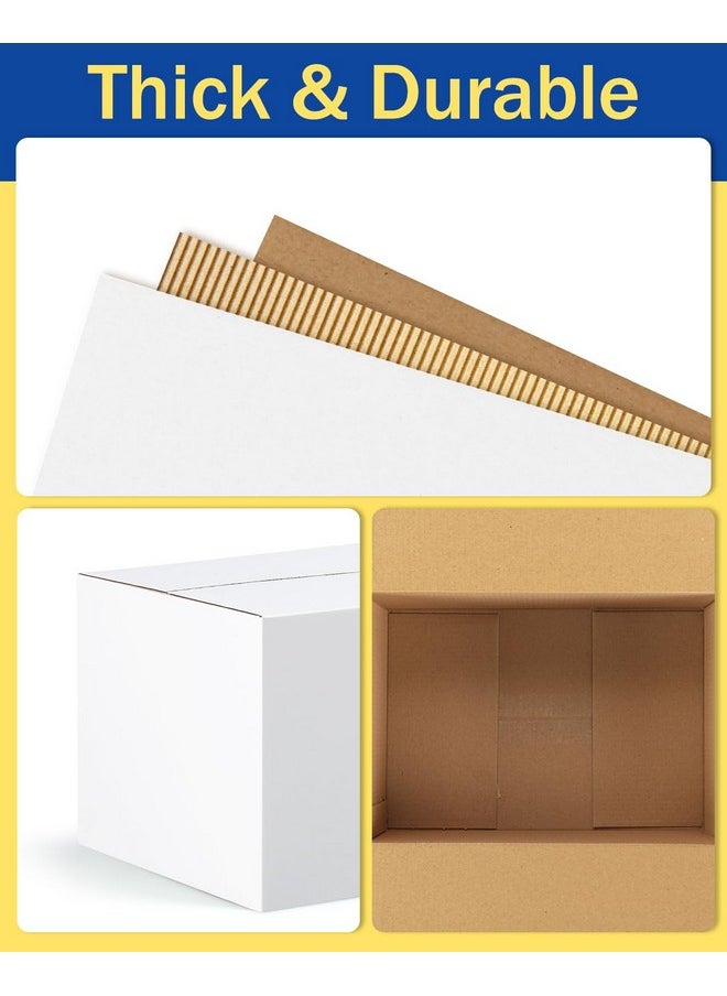 Poever - Assorted-Sizes-Shipping-Boxes-45-Pack: 9X6X4 & 10X7X5 & 11X6X6 Small-Shipping-Boxes-Mailers, White Corrugated-Cardboard-Boxes-For-Packing-Small-Business Mailing - Image 1