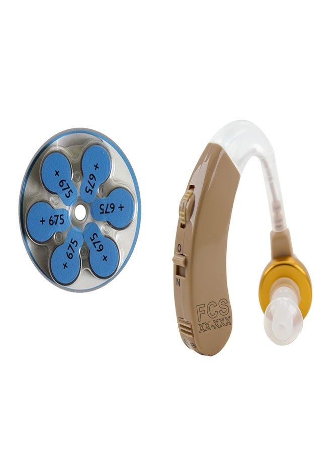 FCS Personal Sound Hearing Amplifier for Seniors & Adults Hearing Loss BTE B-18 Hearing Aid With 6 Garman Made Batteries. - Image 1