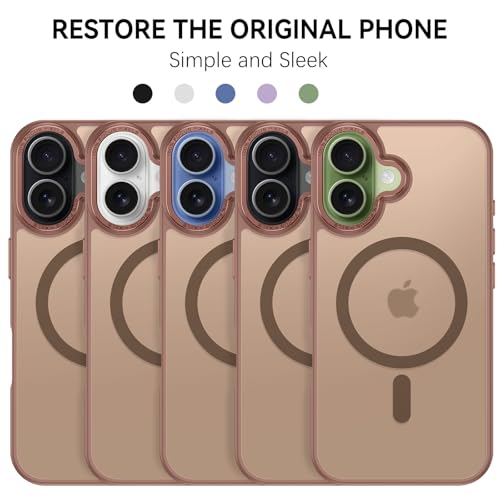 YINLAI for iPhone 17 Case 6.3-inch,Magnetic Compatible with MagSafe, Slim Matte Anti-Fingerprint, Shockproof Full Body Military Grade Protection for iPhone 17 Cover, Brown - Image 4