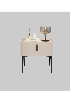 Neo Front Neo Front Nightstand Bedside Cabinet with Drawer – Modern Wood Night Stand, Sturdy Steel Frame, End Table for Bedroom & Living Room, Easy Assembly B-K06  - Image 1