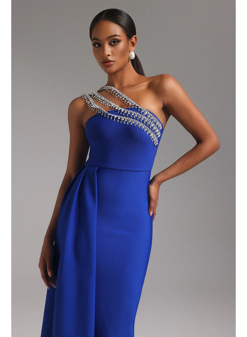 Bella Barnett  Marcella One Shoulder Diamond Bandage Maxi Dress for Women | Best Price UAE