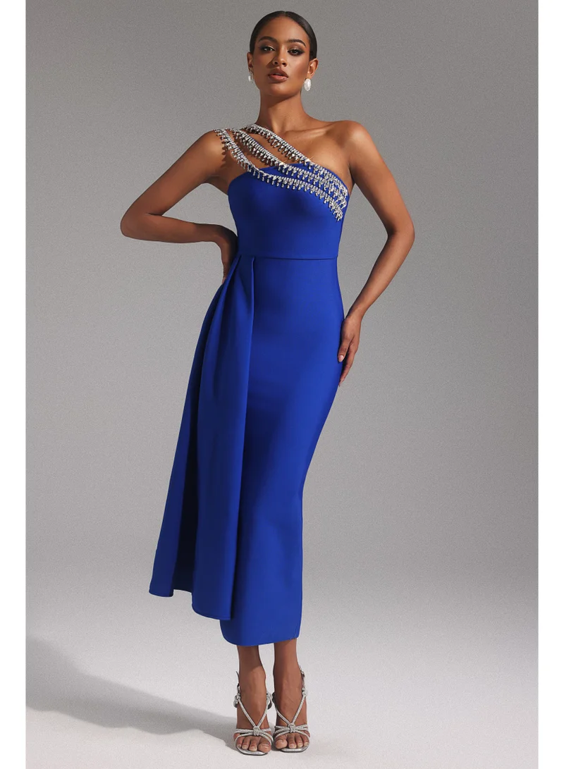 Bella Barnett  Marcella One Shoulder Diamond Bandage Maxi Dress for Women | Best Price UAE