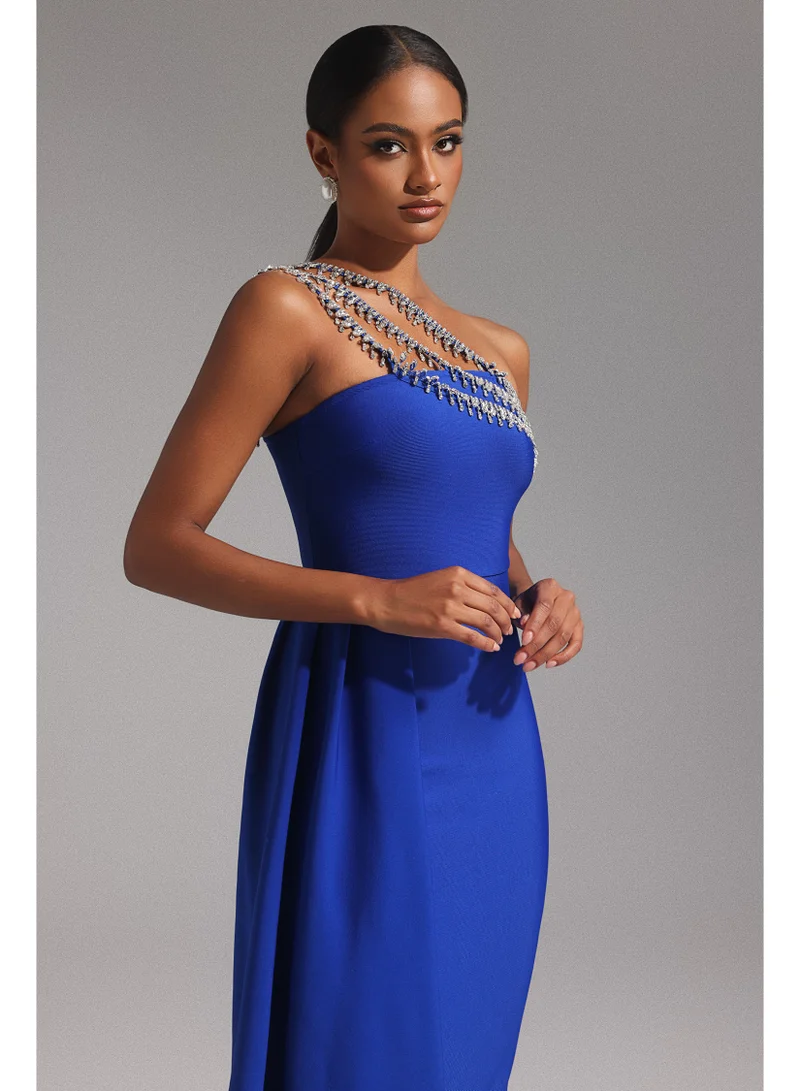 Bella Barnett  Marcella One Shoulder Diamond Bandage Maxi Dress for Women | Best Price UAE