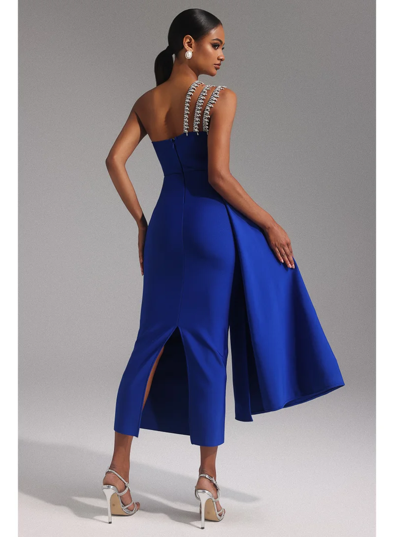 Bella Barnett  Marcella One Shoulder Diamond Bandage Maxi Dress for Women | Best Price UAE