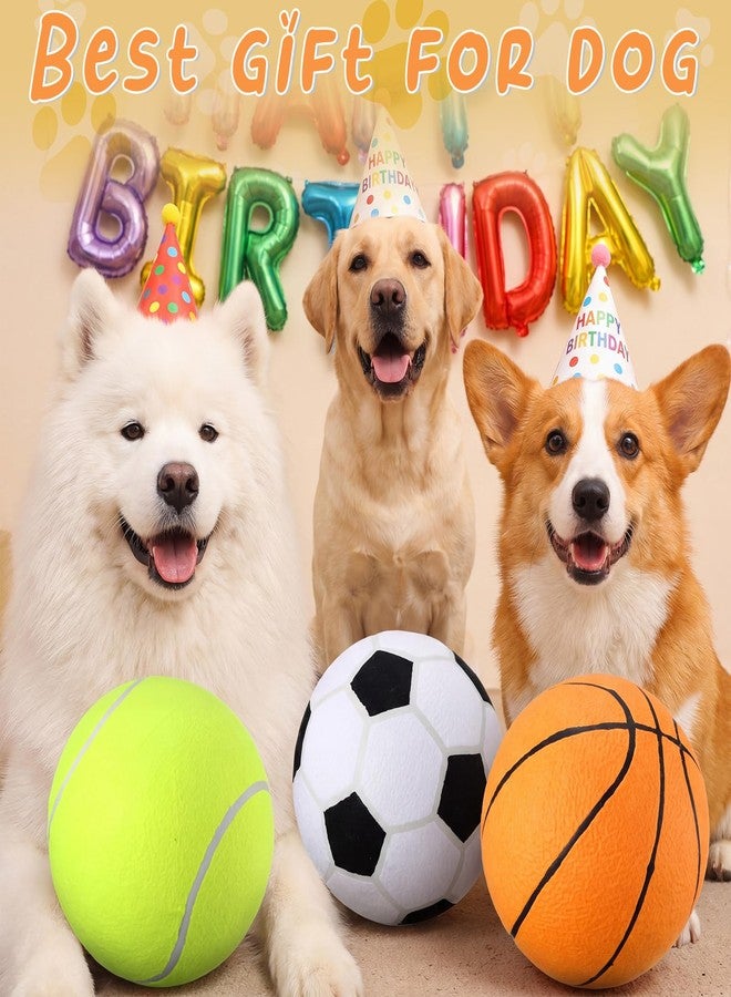 Vinsot 3 Pack 9.5" Large Dog Toy Balls Set Interactive Pet Toys Dog Toy Sports Balls Chew Oversize Felt Training Fetch Ball for Small Medium Large Dogs Outdoor Play - Image 5