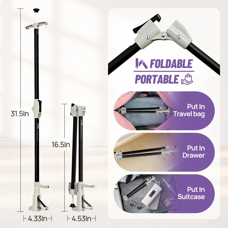 LookFox Long Handled Toenail Clippers with HD Endoscope & LED Light, 32" Foldable Aluminum, Adjustable Support Leg, Stainless Steel Blade for Thick Nails, for Seniors, Overweight and Arthritis Users - Image 4