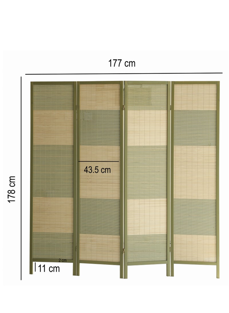 Stylish Design Bamboo Room Divider – Tall Folding Privacy Screen for Effective Room Separation, Portable Freestanding Wall Divider with Elegant Woven Bamboo Mesh, Perfect for Home and Office Use. (Olive Green) Arfan
