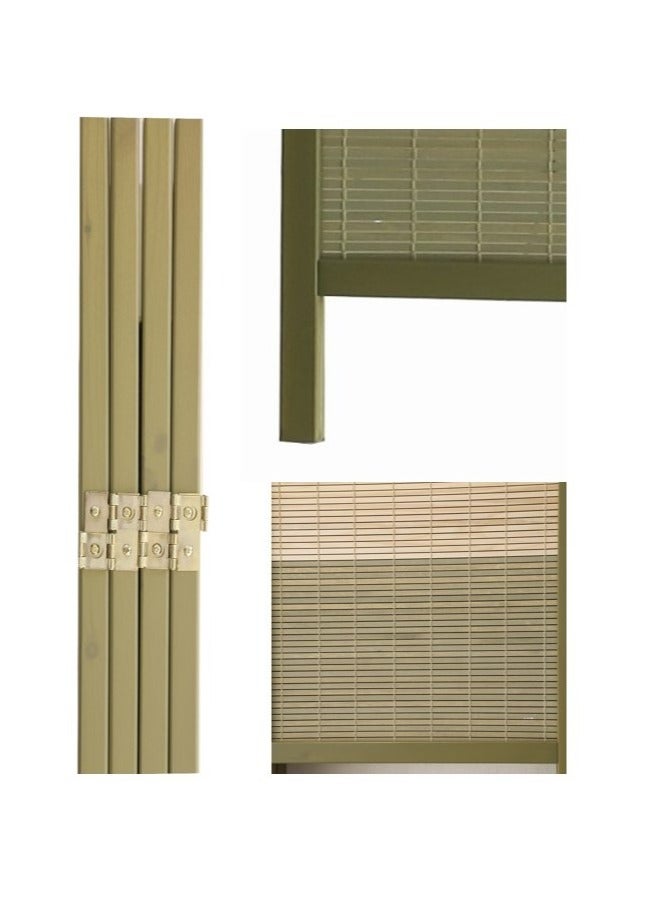 Stylish Design Bamboo Room Divider – Tall Folding Privacy Screen for Effective Room Separation, Portable Freestanding Wall Divider with Elegant Woven Bamboo Mesh, Perfect for Home and Office Use. (Olive Green) Arfan