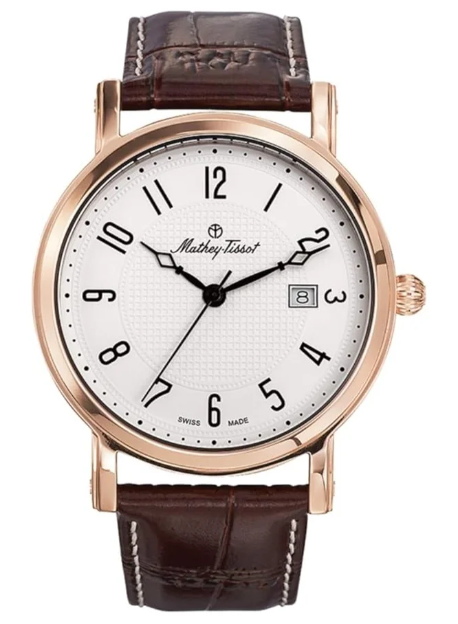 Mathey-Tissot City Metal Analog White Dial Men Watch Brown Strap HB611251PG