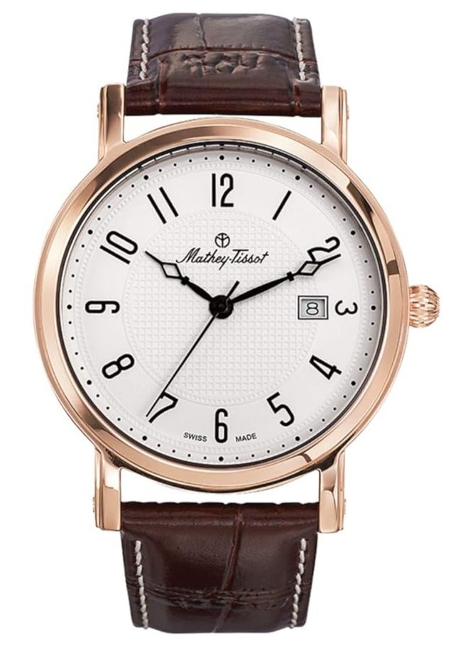 Mathey-Tissot City Metal Analog White Dial Men Watch Brown Strap HB611251PG  - Image 1