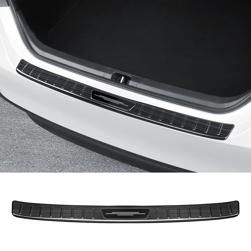 Bercicci Exterior Rear Bumper Protector for Toyota Camry 20182024 2025 2026 Include Hybrid Accessories Stainless Steel Rear Bumper Guard Trunk Sill Protector Black Brushed