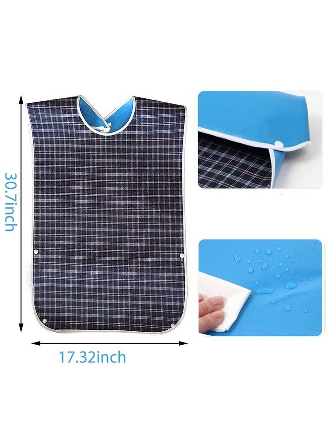 Optifit® Adult Bib, Waterproof & Reusable Dining Protector, Easy Clean, Anti-Oil, Spill-Proof Mealtime Adults Bib for Elderly, Blue - Image 2
