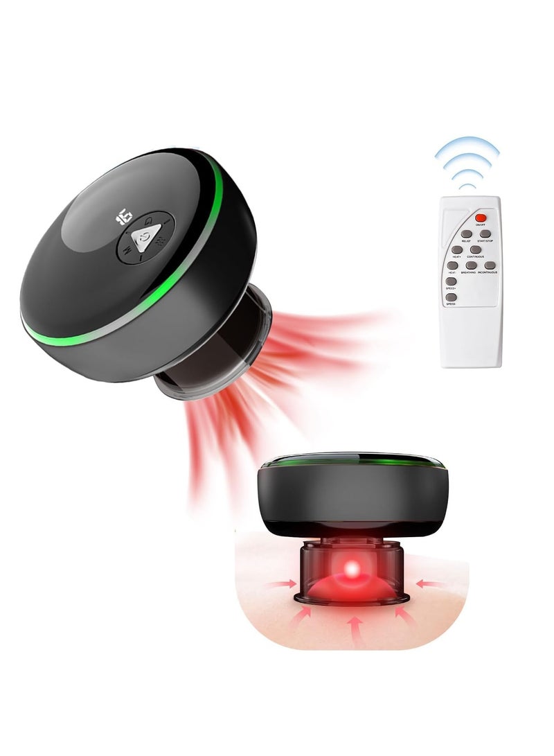 SYOSI Smart Electric Cupping Therapy Set with Red Light, Dynamic Cupping Device Cellulite Massager 4 in 1 Massage Vacuum Therapy Cupping Set, 16 Levels Temperature & Suction(Black) - Image 1