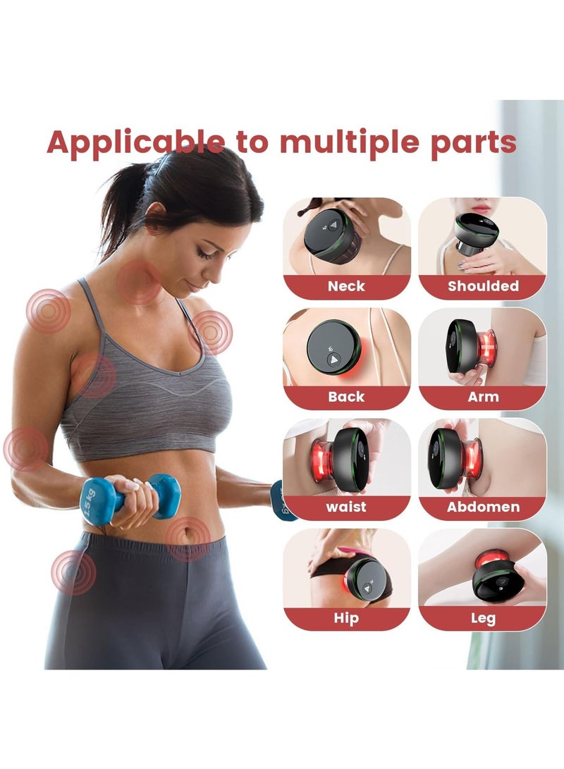 SYOSI Smart Electric Cupping Therapy Set with Red Light, Dynamic Cupping Device Cellulite Massager 4 in 1 Massage Vacuum Therapy Cupping Set, 16 Levels Temperature & Suction(Black) - Image 4