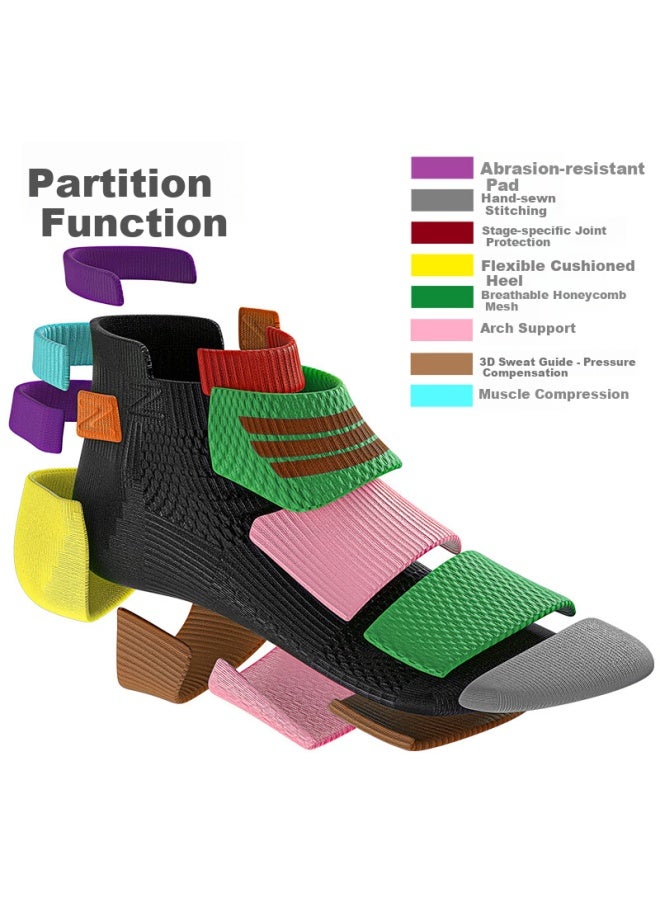 Zjzue Sports Socks For Men And Women, Fitness Running Socks, Basketball Socks, Thickened Terry Bottom Shock-absorbing Short Socks, Hiking Trekking Socks - Image 3