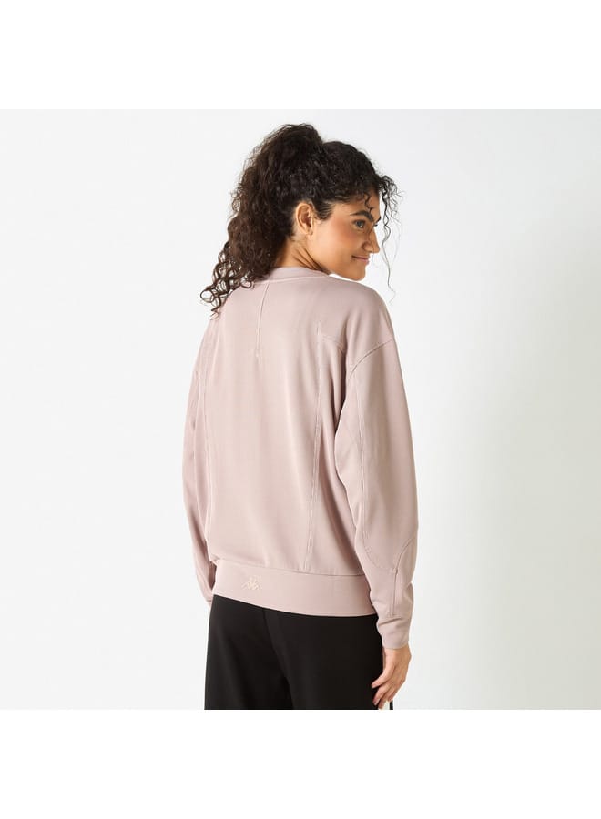 Kappa Kappa Ribbed Zip Through Jacket with Long Sleeves  - Image 3